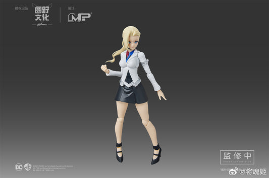 Action figure of a character in a school uniform on a dark background DC Comics Harley Quinn (Dual Body) 1/10 Scale Mecha-Girl Model Kit by MS General