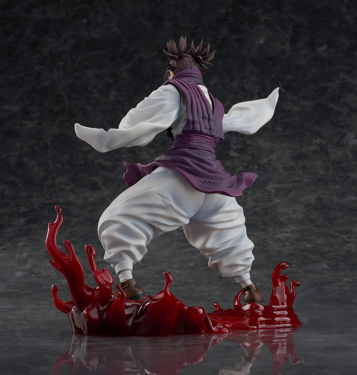 Action figure of a character in a dynamic pose with red liquid on a dark background JUJUTSU KAISEN Choso Authentic SEGA FIGURIZMα Prize Figure – Flowing Red Scale: Stack Edition Blood Manipulation Combat Statue back