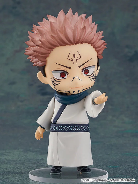 Anime character figurine with spiky hair and white outfit on a dark background Jujutsu Kaisen 0 Nendoroid No. 1834 Satoru Gojo Authentic 10cm Chibi Action Figure – Movie Prequel White Bandage Edition
