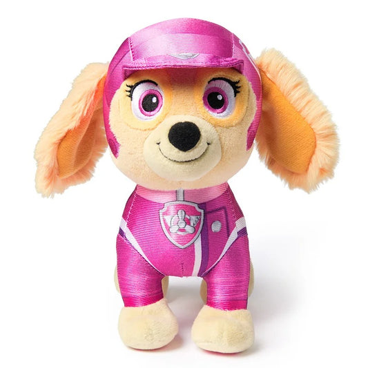 Plush toy dog in pink outfit with helmet on a white background Official PAW Patrol Ultimate Rescue Squad 6-Pack Bundle – Uniform Edition Premium Cotton Plush Set by Titantoons