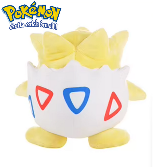 Plush toy of a character from the Pokémon franchise on a white background Official Pokémon Togepi Premium Cotton Plush by Titantoons – 8-Inch