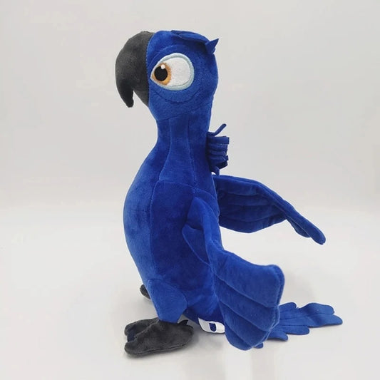 Blue plush toy parrot on a white background Official Rio Blu & Jewel Premium Cotton Plush Collection by Titantoons