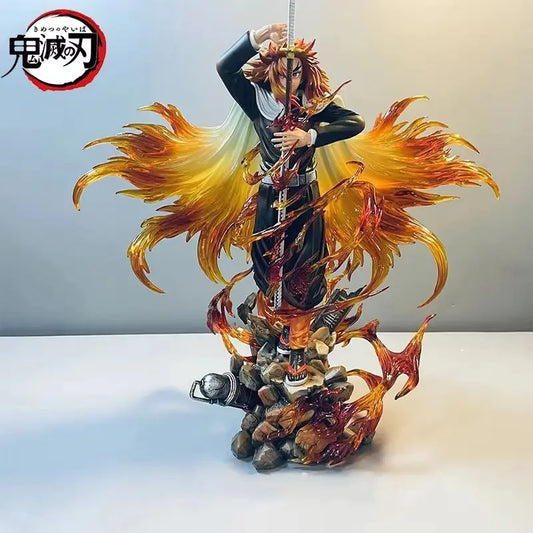 Demon Slayer: Kimetsu no Yaiba Kyojuro Rengoku Authentic 30cm GK Style Premium Statue Figurine – Flame Hashira Blazing Inferno Edition