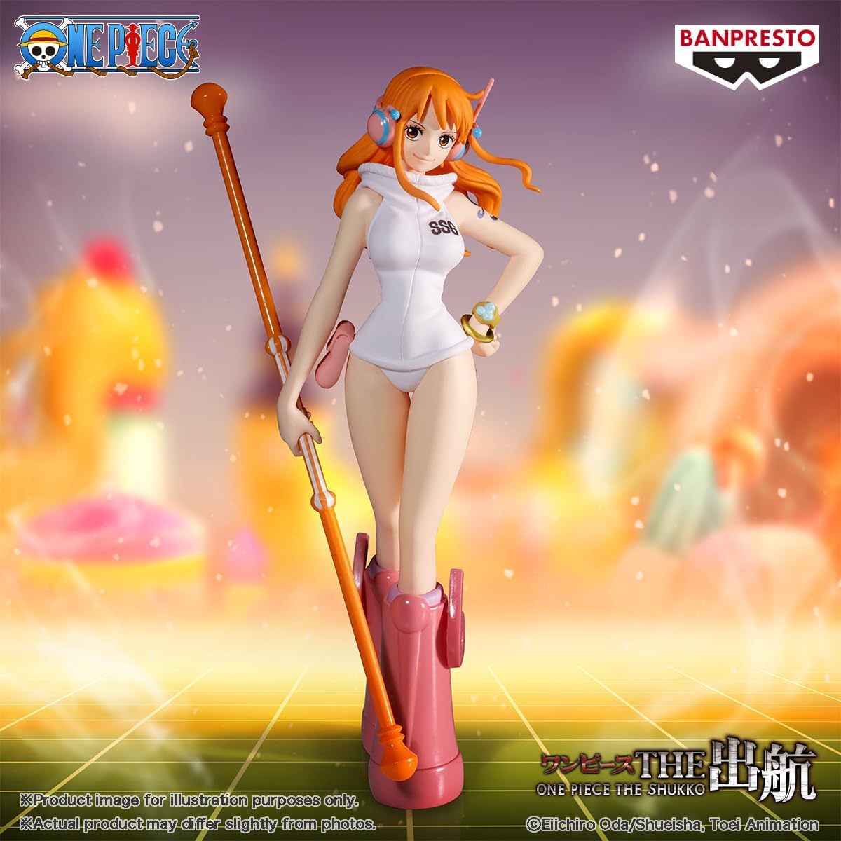 One Piece: Nami (Future Island Egghead Ver.) The Shukko Authentic 16cm PVC Exhibition Scale Statue by Banpresto