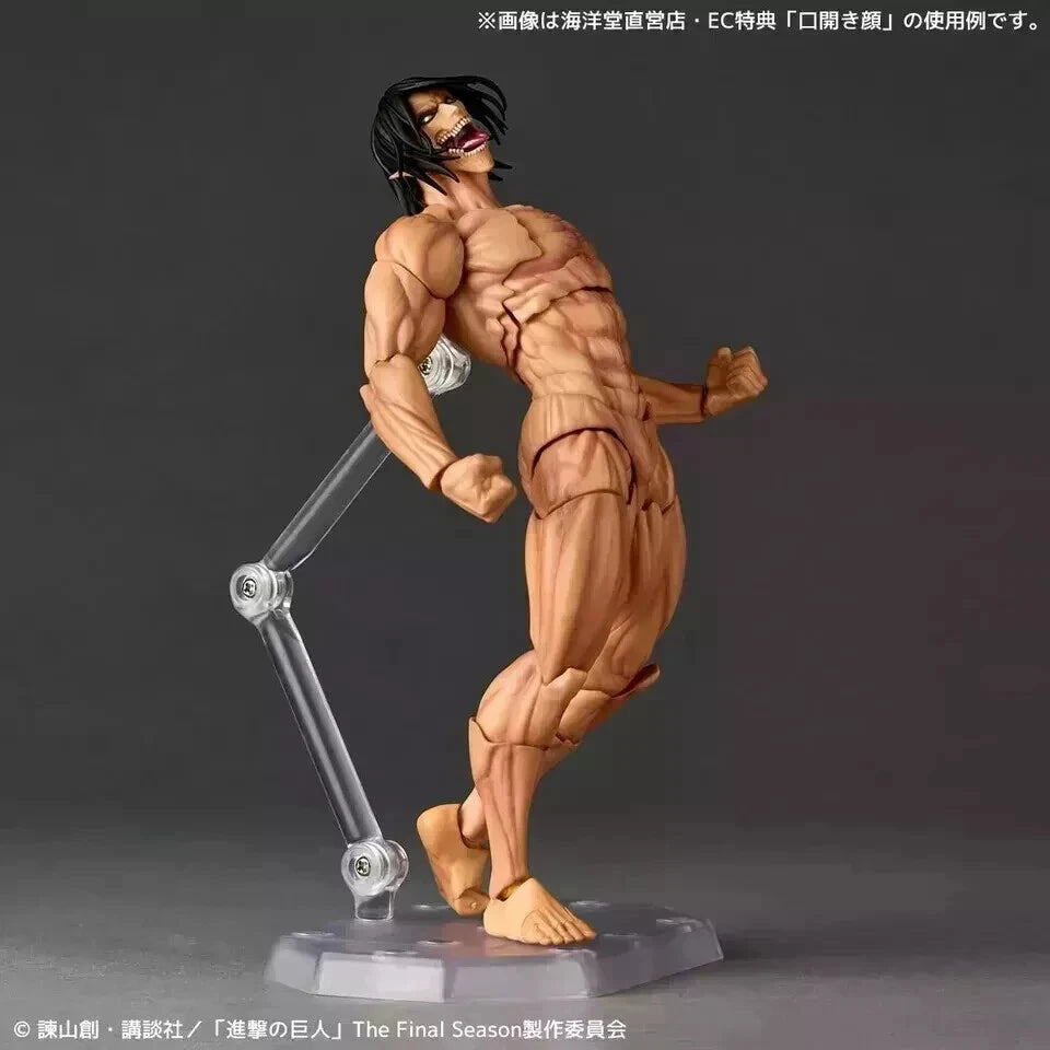 Muscular figure with mechanical arm on a dark background Attack on Titan: Eren Yeager (Attack Titan Form) Amazing Yamaguchi No.041 Revoltech Action Figure by Kaiyodo