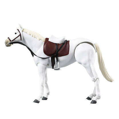 White horse with a brown saddle on a white background Attack on Titan / Figma Vehicles: Horse (Version 2.0) Figma No.490 Premium Action Toy Figure (White, Black & Complete Set Options)