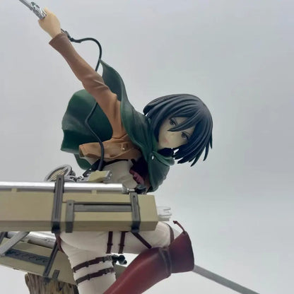 Anime character figurine in dynamic pose on a white background Attack on Titan: Mikasa Ackerman (ArtFX J Renewal Package Ver.) 1/8 Scale Premium Statue by Kotobukiya