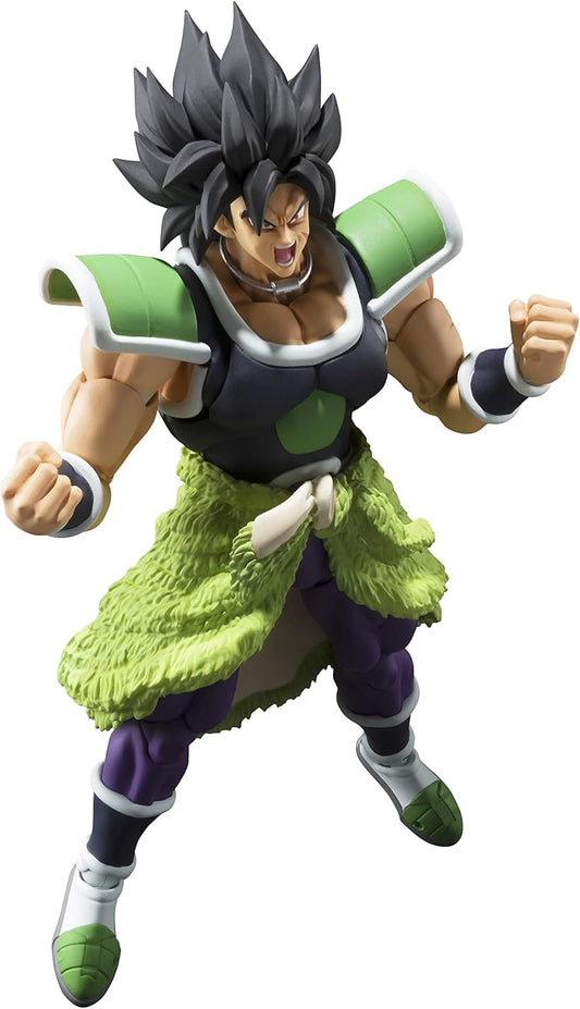 Action figure with green and purple outfit on a white background Bandai S.H.Figuarts Dragon Ball Super: Broly -Super- Authentic Premium Action Figure