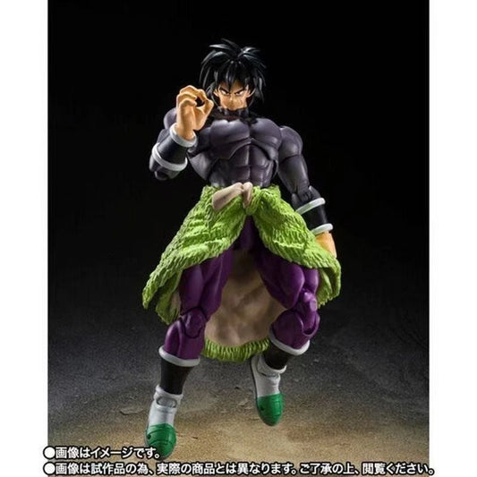 Action figure in a dynamic pose with a dark background Bandai S.H.Figuarts Dragon Ball Super: Super Hero Broly Authentic Premium Action Figure