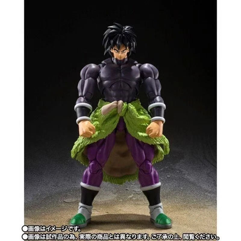 Action figure in a dynamic pose with a dark background Bandai S.H.Figuarts Dragon Ball Super: Super Hero Broly Authentic Premium Action Figure
