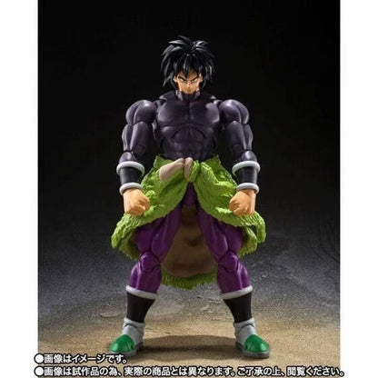 Action figure in a dynamic pose with a dark background Bandai S.H.Figuarts Dragon Ball Super: Super Hero Broly Authentic Premium Action Figure