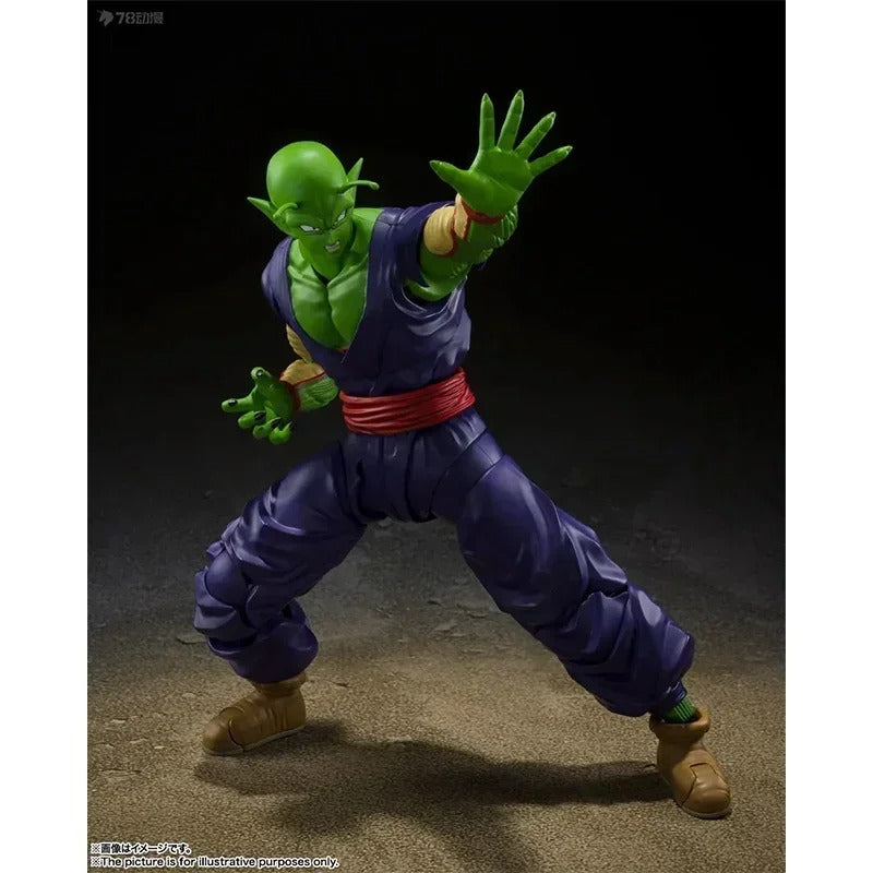 Action figure of a character in a dynamic pose on a dark background Bandai S.H.Figuarts Dragon Ball Super: Super Hero Piccolo Authentic Premium Action Figure 2