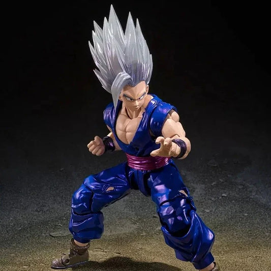 Action figure in a dynamic pose on a dark background Bandai S.H.Figuarts Dragon Ball Super: Super Hero Son Gohan Beast Authentic Premium Event Exclusive Action Figure