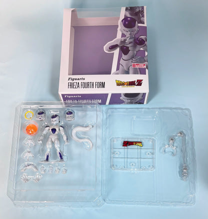 Frieza figurine in fourth form packaging with clear display case on light blue background Bandai S.H.Figuarts Dragon Ball Z: Final Form Frieza Authentic 14cm Premium Action Figure