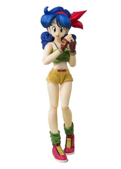 Colorful figurine with blue hair and red headband on a white background Bandai S.H.Figuarts Original Dragon Ball: Launch Authentic Premium Action Figure – Dual-Personality Edition