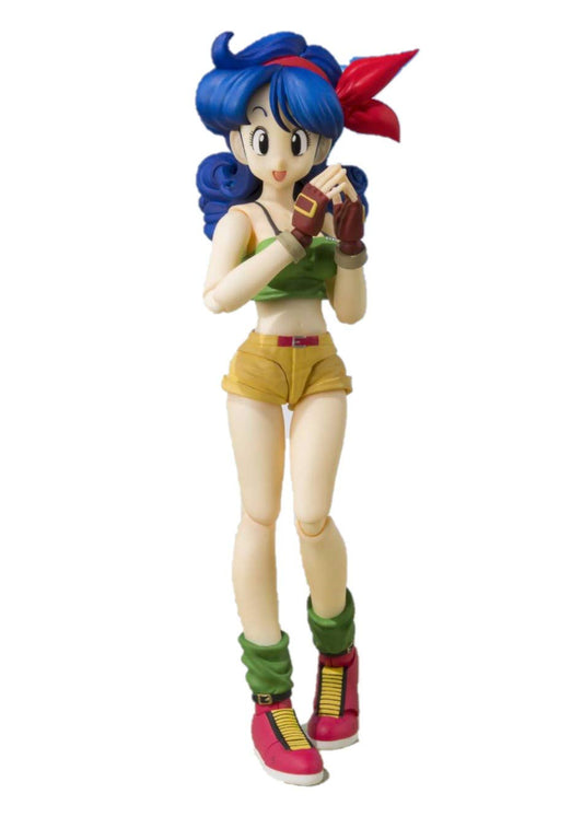 Colorful figurine with blue hair and red headband on a white background Bandai S.H.Figuarts Original Dragon Ball: Launch Authentic Premium Action Figure – Dual-Personality Edition
