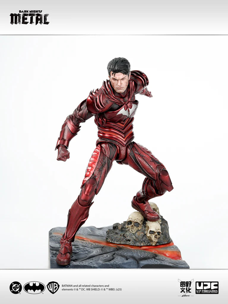 Action figure in red and black costume on a white background with 'Dark Horse Metal' branding. Batman: Arkham Knight (Soldier Warrior Edition) 1/12 Scale Premium Action Figures by LPZZ