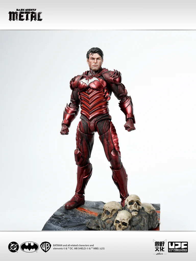 Superhero figure in red and black suit with 'Dark Horse Metal' branding on a white background Batman: Arkham Knight (Soldier Warrior Edition) 1/12 Scale Premium Action Figures by LPZZ