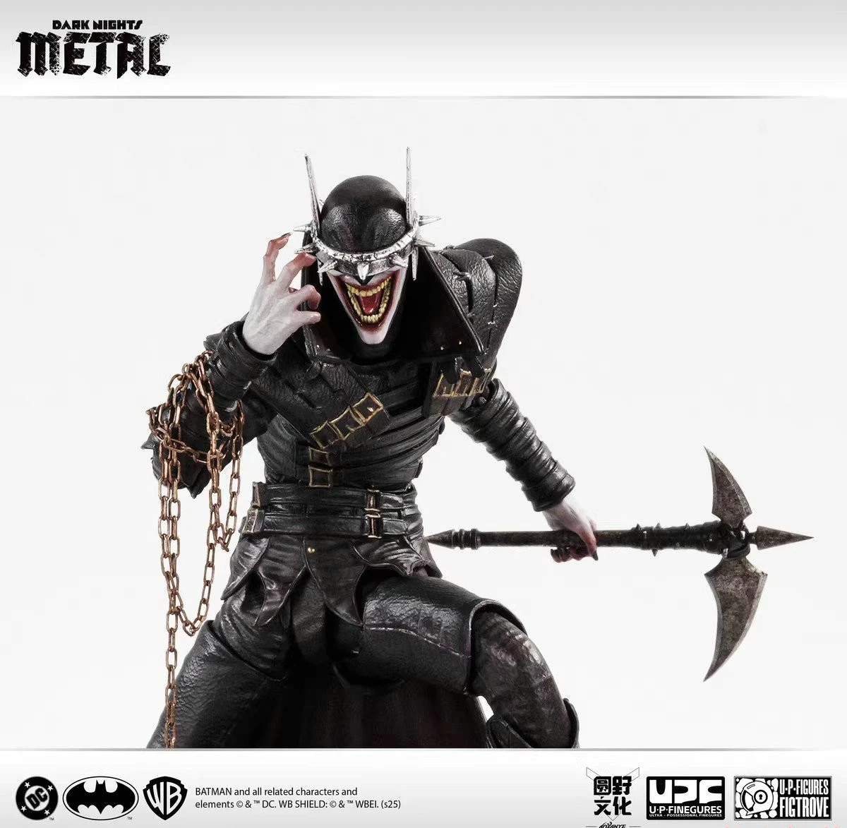Dark Nights Metal action figure with armor and weapon on a white background Batman: Arkham Knight (Soldier Warrior Edition) 1/12 Scale Premium Action Figures by LPZZ