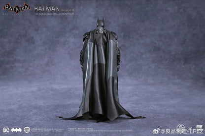 Batman action figure with cape on a gray background Batman: Arkham Knight (Soldier Warrior Edition) 1/12 Scale Premium Action Figures by LPZZ