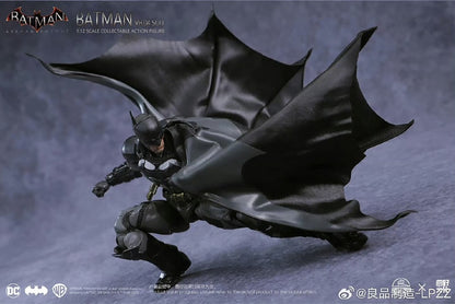 Batman action figure with cape on a gray background Batman: Arkham Knight (Soldier Warrior Edition) 1/12 Scale Premium Action Figures by LPZZ