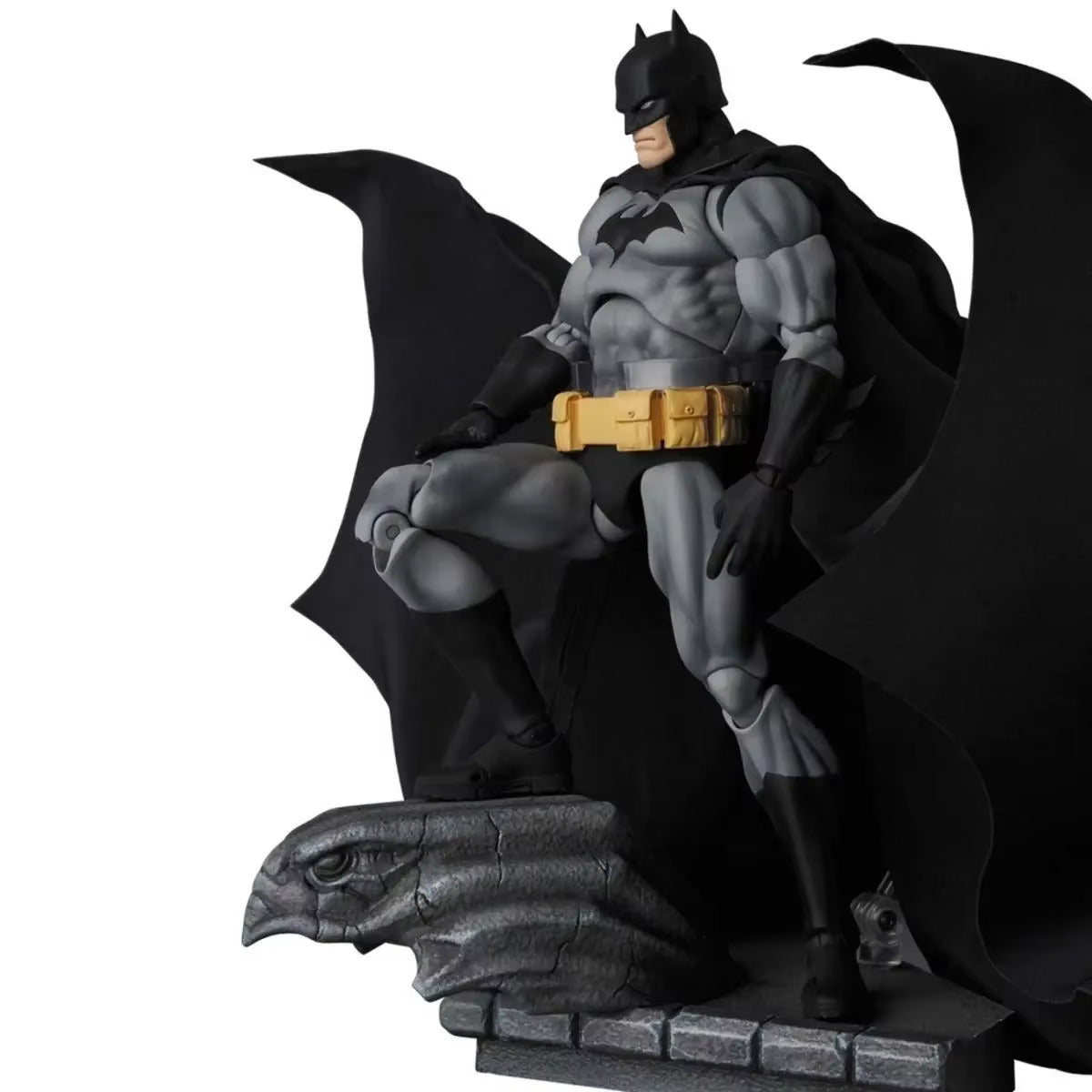 Batman figurine with cape and mask on a white background Batman: Hush (Black Version) 1/12 Scale Collectible Action Figure by CT Toys