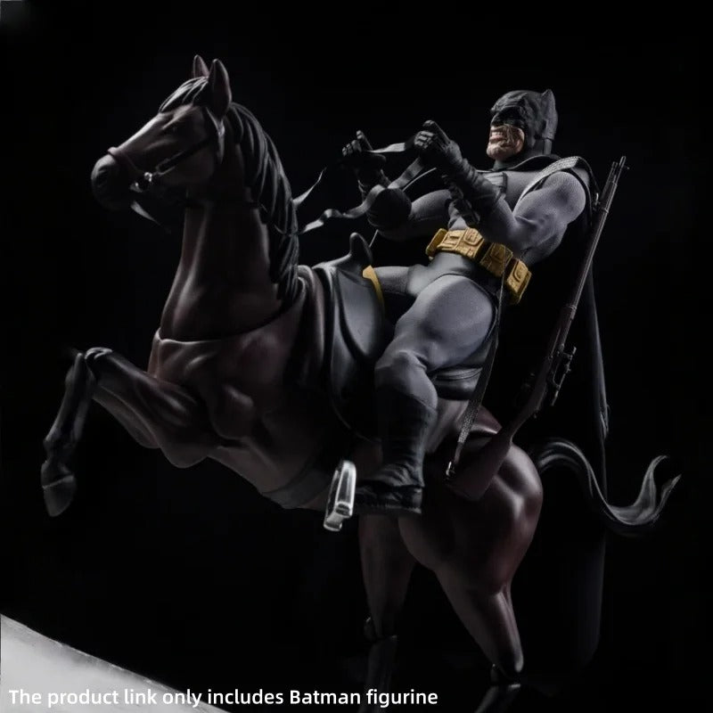 Batman figurine on a horse against a dark background Batman: The Dark Knight Returns "Night Ranger" Collectible Action Figure by Joy Man Toys (JM004)