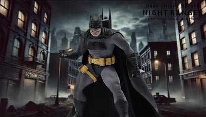 Batman standing in a dark, urban street with 'Gotham City' sign in the background Batman: The Dark Knight Returns "Night Ranger" Collectible Action Figure by Joy Man Toys (JM004)