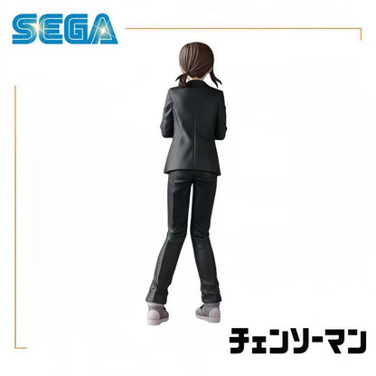Character figure in a black suit with 'SEGA' logo above on a white background Chainsaw Man Kobeni Higashiyama Authentic Figure – Public Safety Devil Hunter Character Statue by SEGA back