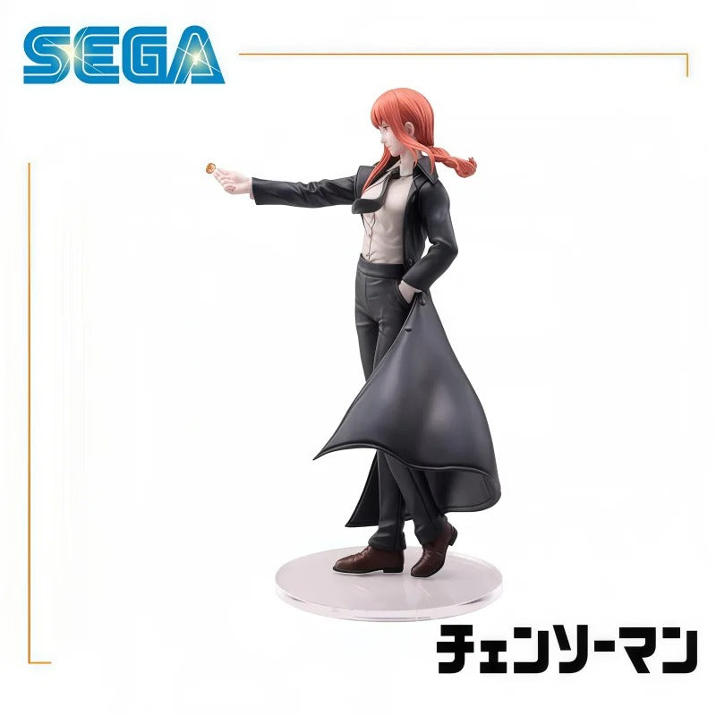 Figurine of a character from a anime or manga with Sega logo above Chainsaw Man Makima Authentic 22cm Luminasta Figure – Iconic Lollipop Pose Public Safety Control Devil Statue by SEGA side