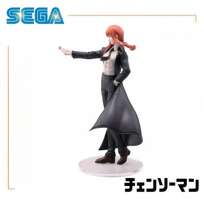 Figurine of a character from a anime or manga with Sega logo above Chainsaw Man Makima Authentic 22cm Luminasta Figure – Iconic Lollipop Pose Public Safety Control Devil Statue by SEGA side