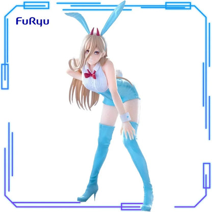 Anime character figurine in bunny costume with 'Furyu' branding Chainsaw Man Power (Light Blue Ver.) & Makima (Red Ver.) Authentic BiCute Bunnies Figures – Real Fabric Fishnet Special Edition Individual Selection / Twin Pack Statue by FuRyu power 