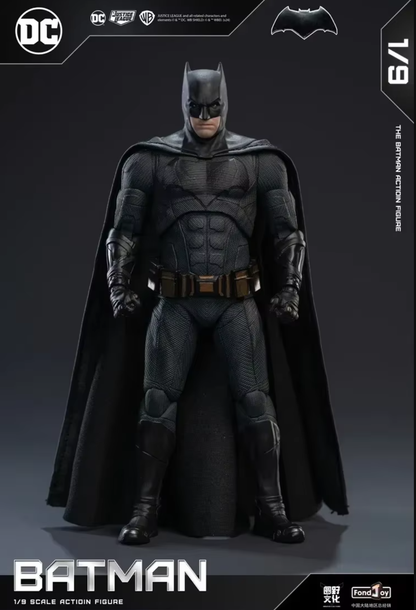 Batman action figure with detailed costume and cape on a dark background DC Comics Batman (Tactical/Justice League Edition) 1/9 Scale Premium Action Figure by FondJoy