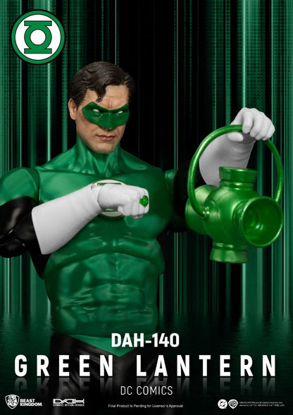 Green Lantern costume with lantern and logo on a green background DC Comics Green Lantern (Hal Jordan) DAH-140 Dynamic 8ction Heroes 1/9 Scale Premium Figure by Beast Kingdom