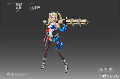 Action figure of a character with a weapon on a gray background DC Comics Harley Quinn (Dual Body) 1/10 Scale Mecha-Girl Model Kit by MS General