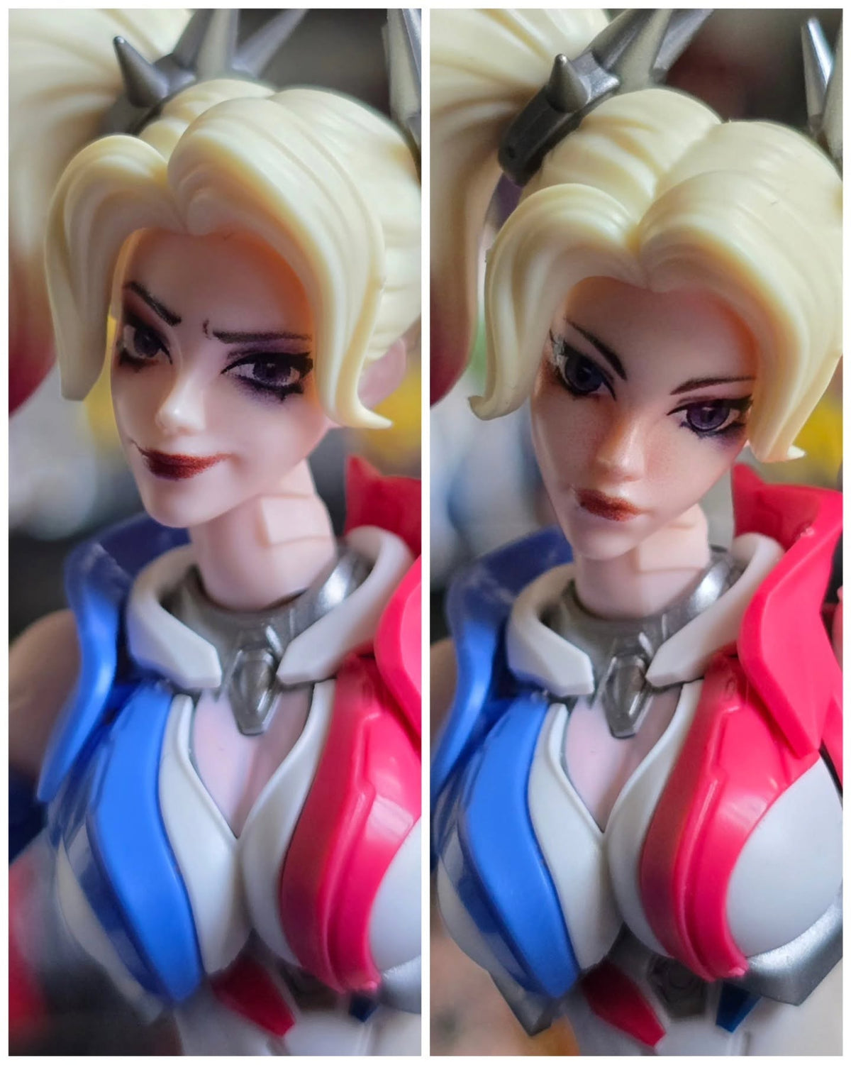 Close-up of a figurine with blonde hair and colorful outfit against a blurred background DC Comics Harley Quinn (Shining Version) 1/12 Scale Precision Assembly Figure by Blokees