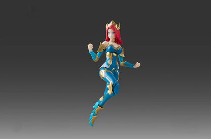 Action figure in blue and gold costume on a gray background DC Comics Mera (DC-04) 1/10 Scale Mecha-Girl Model Kit by MS General