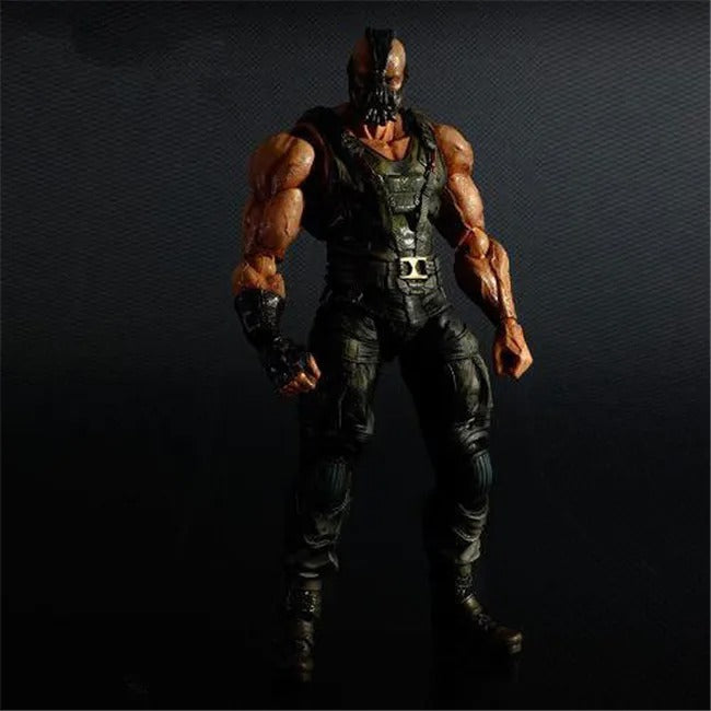 Action figure in a dark costume against a black background DC Comics The Dark Knight Rises: Bane Play Arts Kai 26cm Premium Action Figure by Square Enix