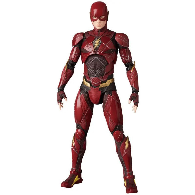 Action figure in a red superhero costume on a white background DC Comics The Flash (Justice League Movie Series) Mafex No.058 Action Figure