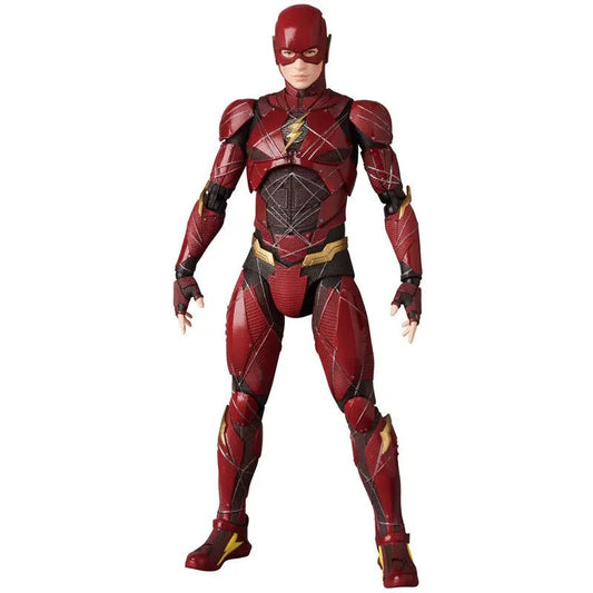 Action figure in a red superhero costume on a white background DC Comics The Flash (Justice League Movie Series) Mafex No.058 Action Figure