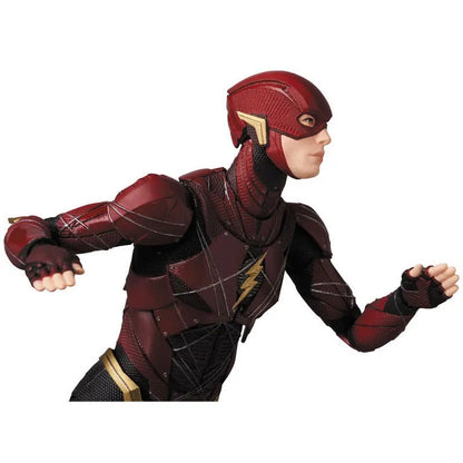Superhero action figure in red and black costume on a white background DC Comics The Flash (Justice League Movie Series) Mafex No.058 Action Figure