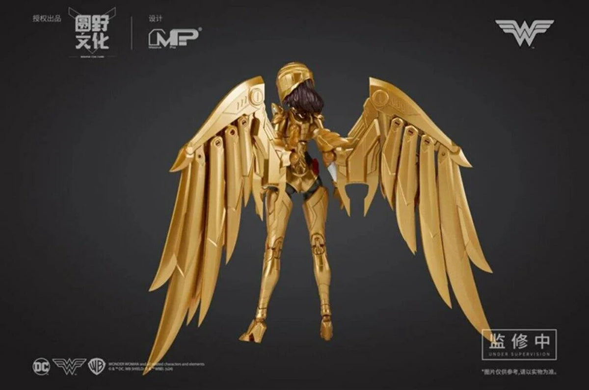 Gold angelic figure with wings on a dark background DC Comics Wonder Woman (DC-01) 1/10 Scale Mecha-Girl Model Kit by MS General
