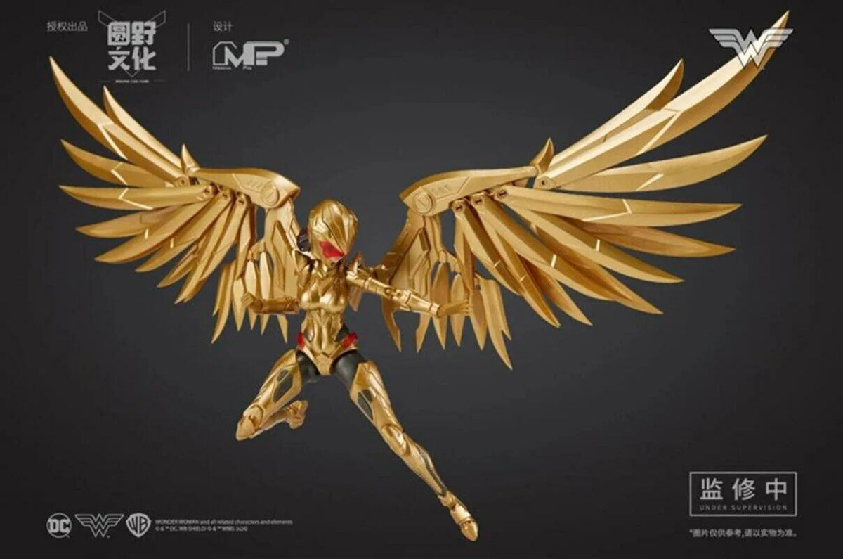 Gold angelic figure with wings on a dark background  DC Comics Wonder Woman (DC-01) 1/10 Scale Mecha-Girl Model Kit by MS General