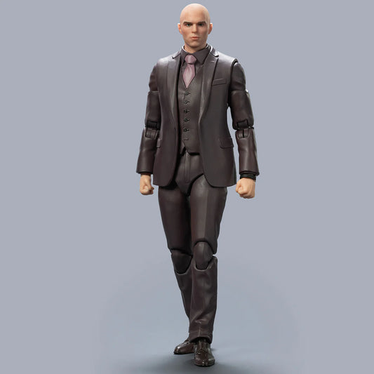 Action figure in a brown suit on a gray background DC Studios Lex Luthor (The Mastermind Edition) 1/9 Scale Premium Action Figure by FondJoy