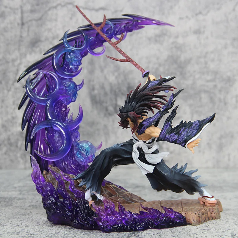 Action figure with a dynamic pose on a purple and black base Demon Slayer: Kimetsu no Yaiba Legendary Twin Bloodlines Premium PVC Combat Statue – Yoriichi Tsugikuni / Kokushibo Upper Moon One 4