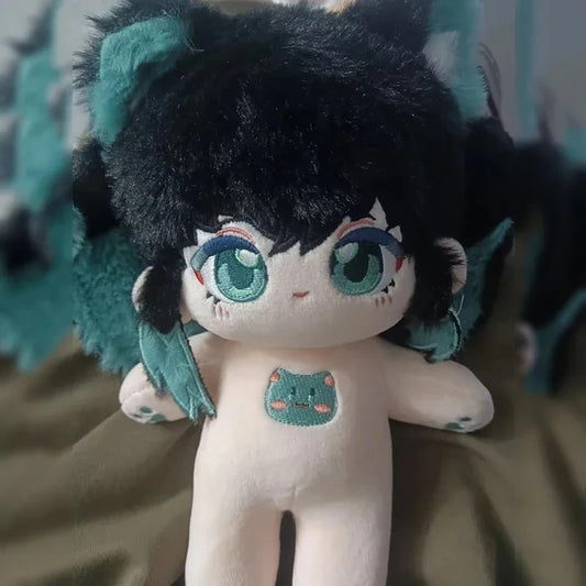 Plush toy with black hair and green accents on a neutral background Demon Slayer: Kimetsu no Yaiba Muichiro Tokito Premium 20cm Super Soft Plushie Doll – Kawaii Marine Kigurumi Costume Edition 1