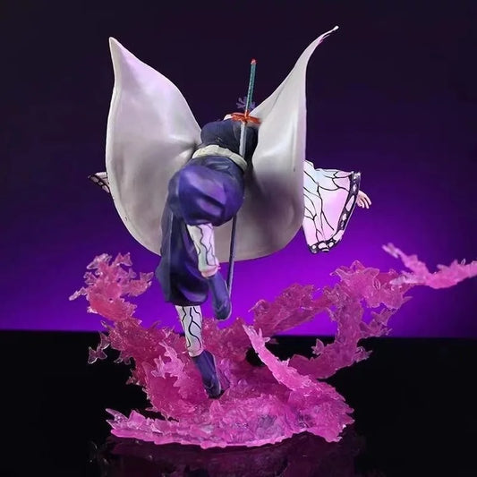 Anime character figurine with butterfly wings on a purple background Demon Slayer: Kimetsu no Yaiba Shinobu Kocho Authentic GK Style Premium PVC Figure – Insect Breathing Butterfly Dance Edition 1