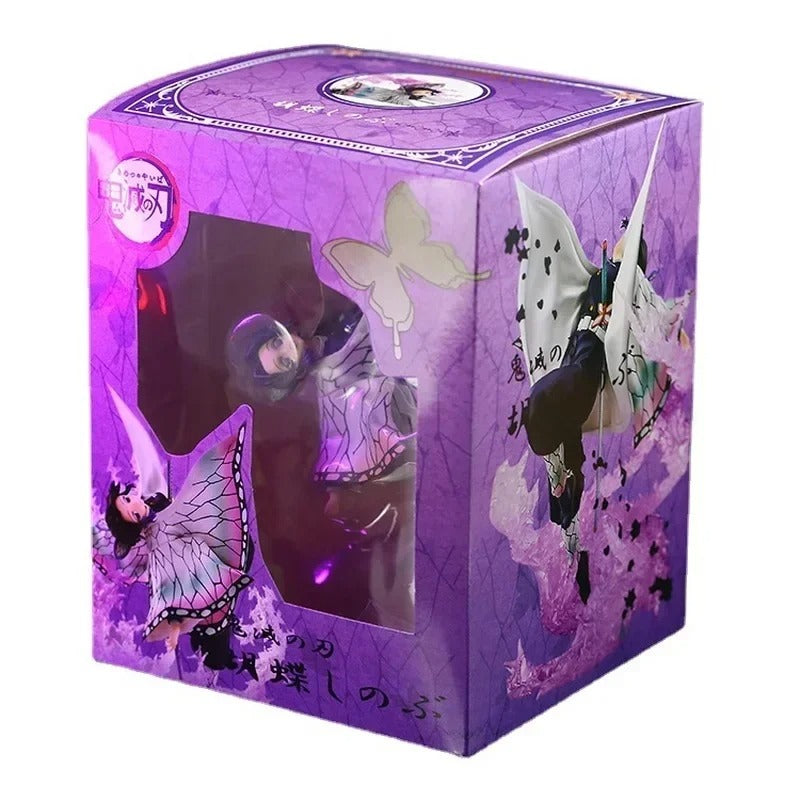 Purple packaging box with butterfly design and clear window Demon Slayer: Kimetsu no Yaiba Shinobu Kocho Authentic GK Style Premium PVC Figure – Insect Breathing Butterfly Dance Edition