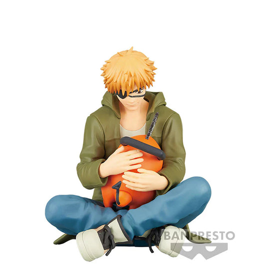 Chainsaw Man Denji & Pochita Authentic Break Time Collection Vol.1 Fixed-Pose Relaxing Statue by Bandai Banpresto