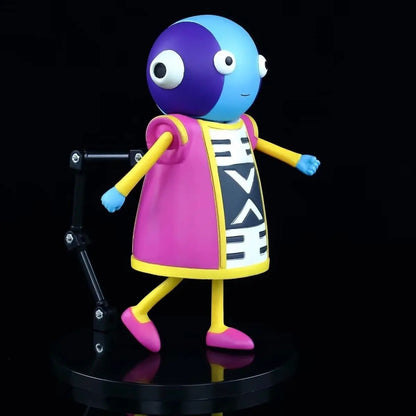 Colorful cartoon-like figure with a purple and blue head, pink outfit, and yellow arms and legs on a black background. Dragon Ball Super: Grand Zeno (Zen-Oh) 14cm Premium Vinyl Figure